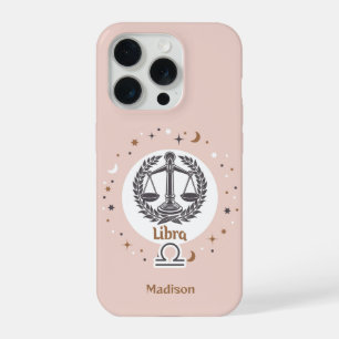 Coque iPhone 15 Pro Librairie de signes zodiac de nom personnalisé