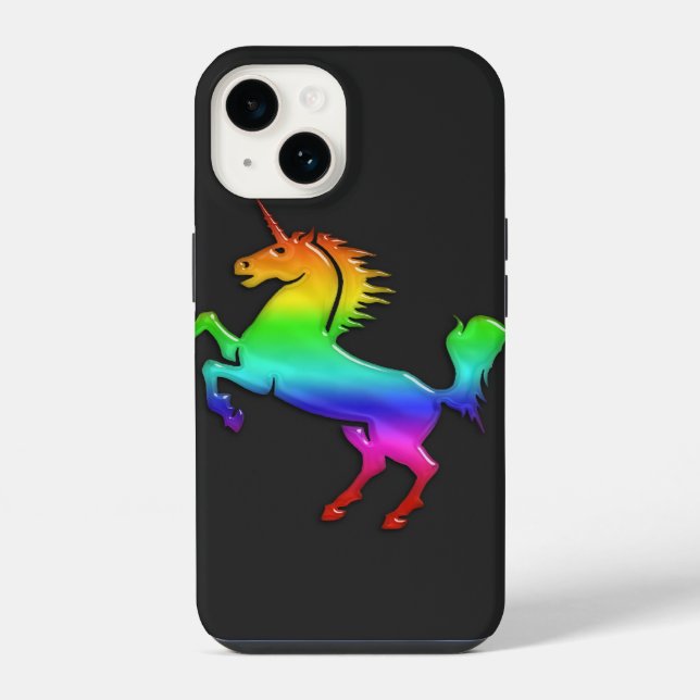 Coque iPhone Licorne Arc-en-ciel (Verso)