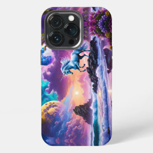 Etui iPhone 13 Pro Licorne blanche Fantaisie Plage tropicale