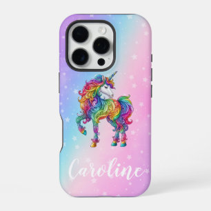 Coque iPhone 16 Pro licorne colorée magique