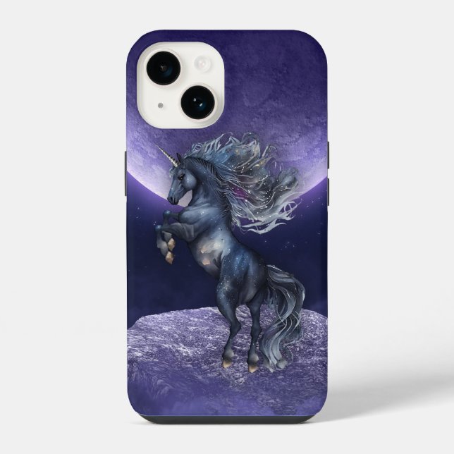 Coque iPhone Licorne Moon Purple (Verso)