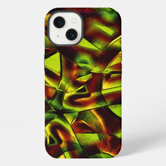 Coque iPhone Liens déformés de rubans verts brûlés (Verso)