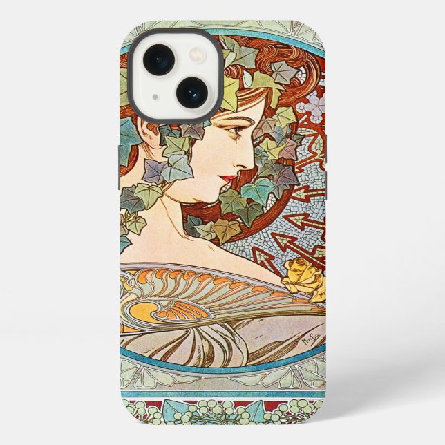 Coque iPhone Lierre d'Alphonse Mucha (Verso)