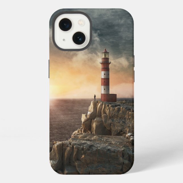Coque iPhone Lighthouses | Red & White Lighthouse (Verso)
