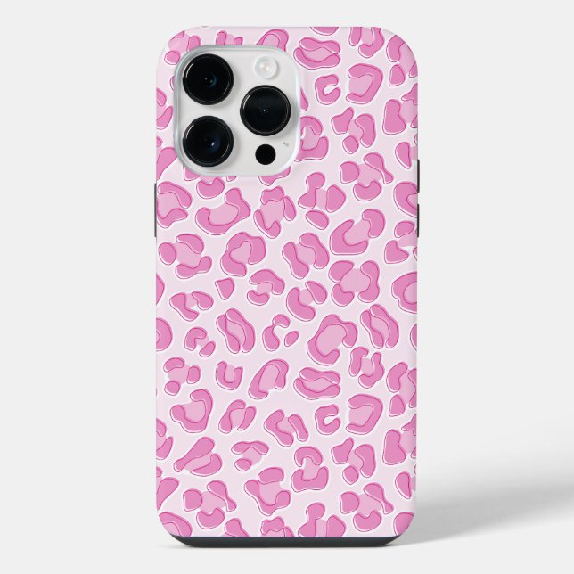 Coque iPhone Ligne Leopard Preppy rose (Verso)
