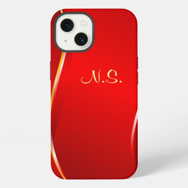 Coque iPhone Ligne rouge Abstraite (Verso)