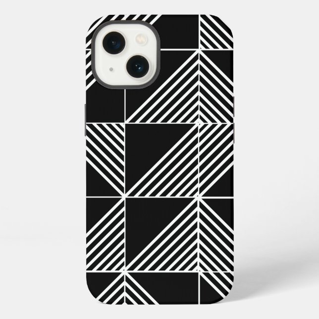Coque iPhone Lignes Art Déco noires  (Verso)