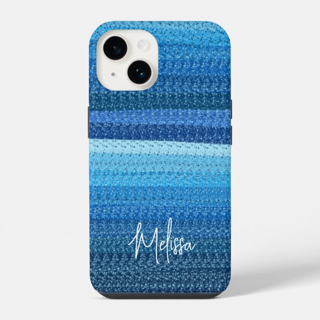 Coque iPhone Lignes bleues (Verso)