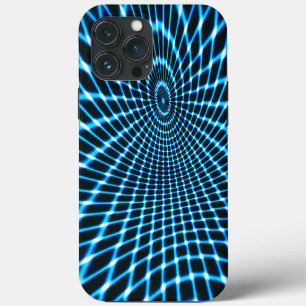 Etui iPhone 13 Pro Max Lignes courbes croisées formant un cercle profond