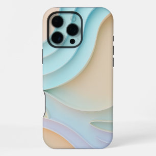Coque iPhone 16 Pro Max Lignes courbes et formes en pastels avec espace co