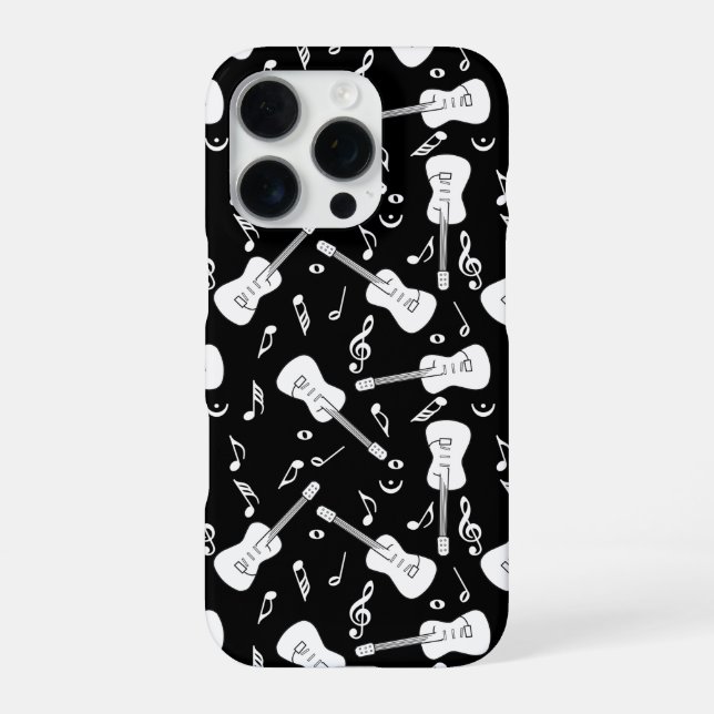 Coque iPhone Lignes de guitare notes de musique  (Verso)