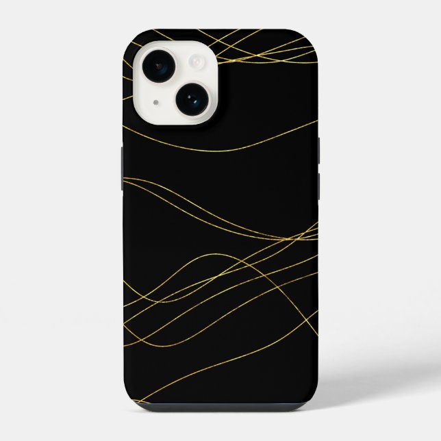 Coque iPhone Lignes dorées Classy (Verso)