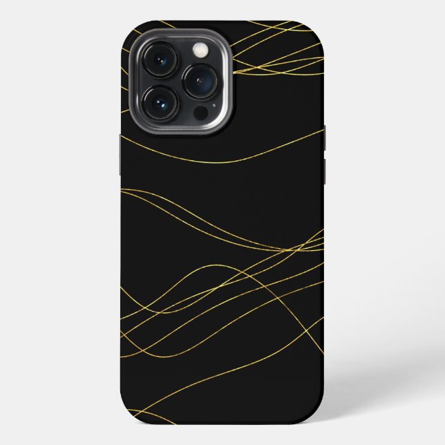 Coque iPhone Lignes dorées Classy (Verso)