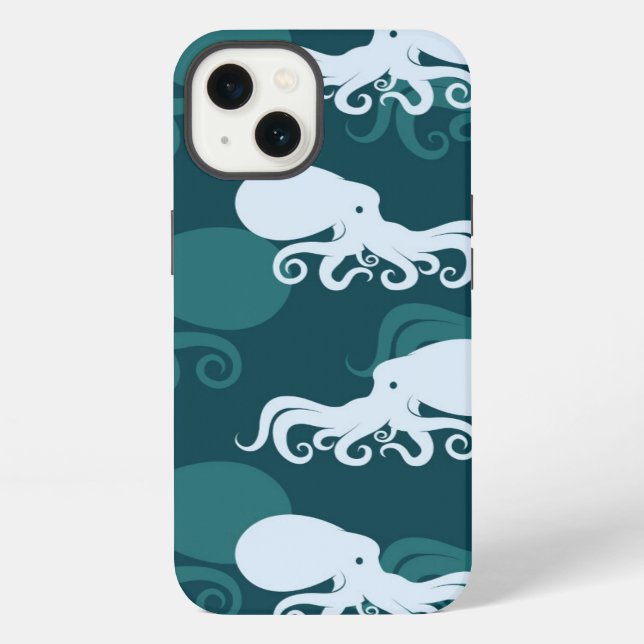 Coque iPhone Lignes Du Motif Octopus (Verso)