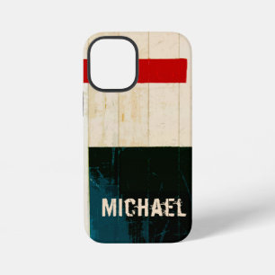 Coque iPhone 12 Mini Lignes et Marquages de Plancher en Bois Rustique