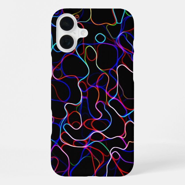 Coque iPhone Lignes multicolores néon (Verso)