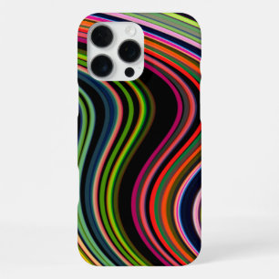 Coque iPhone 16 Pro Max Lignes néon courbes multicolores stylées modernes