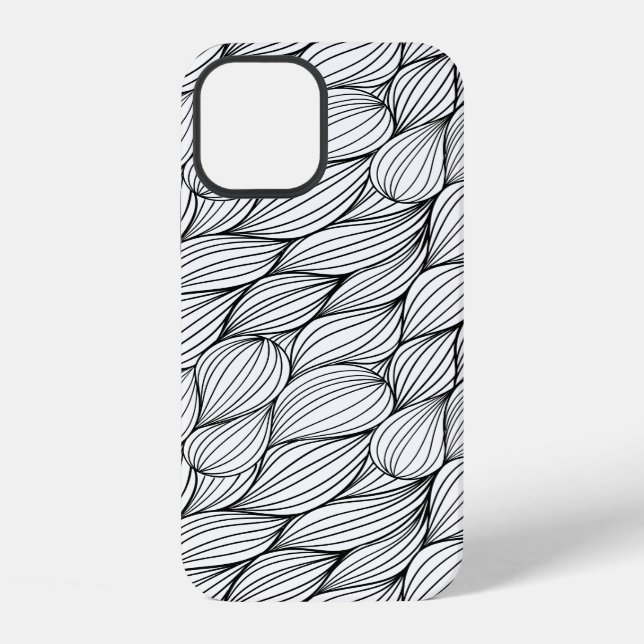 Coque iPhone Lignes noires abstraites (Verso)