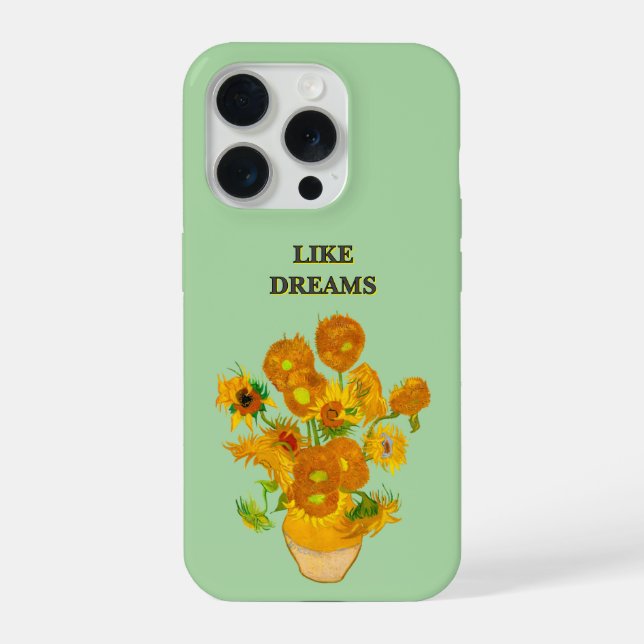 Coque iPhone Like Dreams Van Gogh Sunflower Phone Case (Verso)