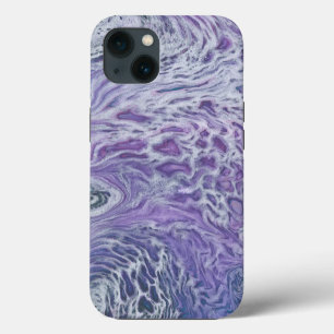 Etui iPhone 13 Lilac Acrylique Pourrissant L'Art Fluide Abstrait