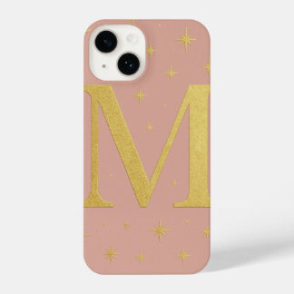 Coque Pour iPhone 14 ✨ Lilac Phone Case with Big M & Yellow Stars – Cut