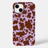 Lilac Purple moderne et peau Brown de vache Imprim