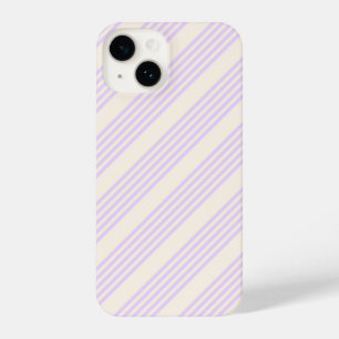 Coque Pour iPhone 14 Lilac violet et beige cinq bandes motif