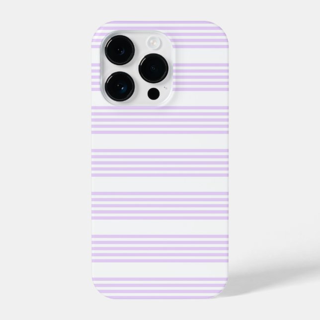 Coque iPhone Lilac violet et blanc cinq bandes motif (Verso)