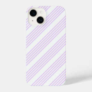 Coque Pour iPhone 14 Lilac violet et blanc cinq bandes motif