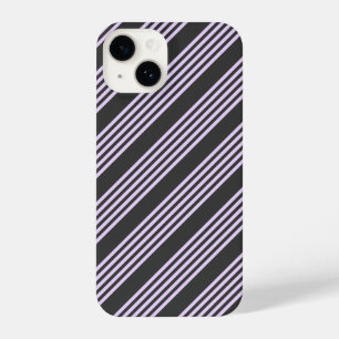 Coque Pour iPhone 14 Lilac violet et charbon de bois cinq bandes motif