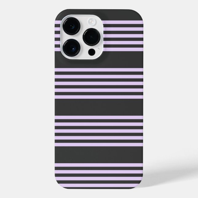 Coque iPhone Lilac violet et charbon de bois cinq bandes motif (Verso)