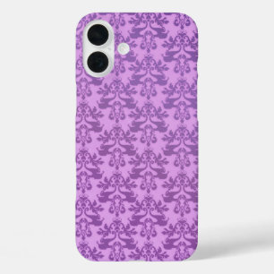 Coque iphone lilas d'éléphant damassé