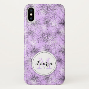 Coque iphone lilas floral de cerise de brosse