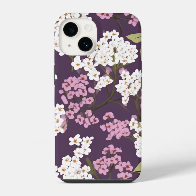 Coque iPhone Lilas sur pourpre (Verso)