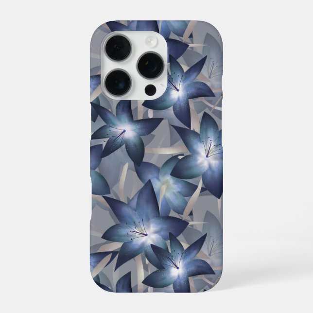 Coque iPhone Lilies bleues (Verso)