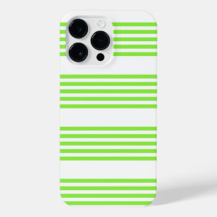 Coque Pour Pour iPhone 14 Pro Max Lime vert et blanc cinq bandes motif