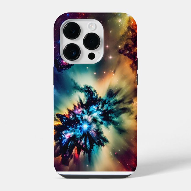 Coque iPhone L'indigo cosmique explose dans un paysage spatial  (Verso)
