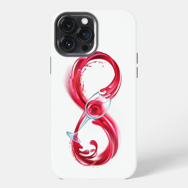 Coque iPhone L'infini avec du vin rouge (Verso)