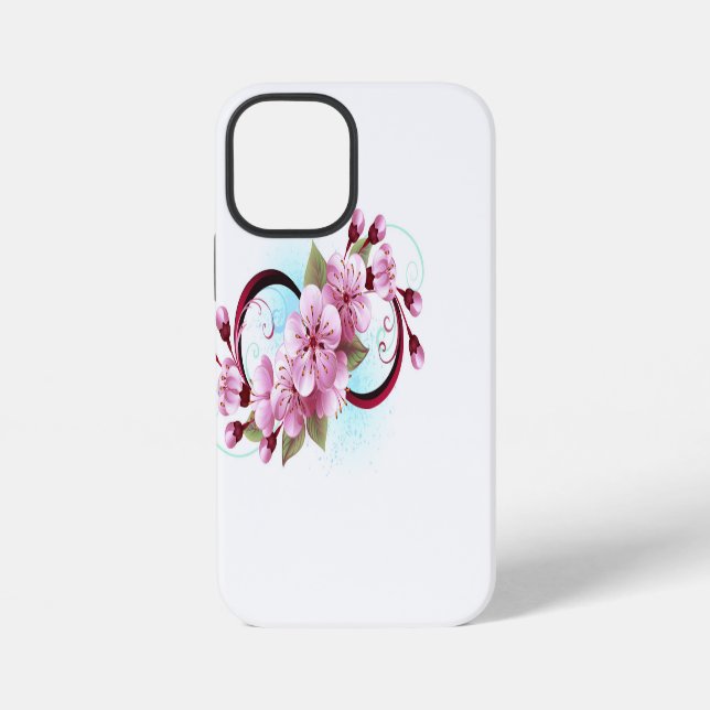 Coque iPhone L'infini avec fleurs de cerisier (Verso)