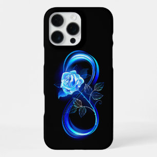 Coque iPhone 16 Pro Max L'infini lumineux avec une rose bleue