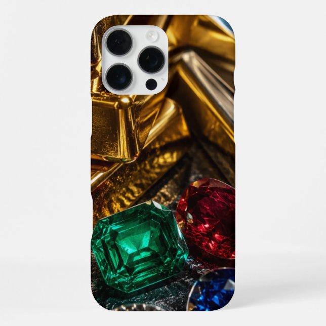 Coque iPhone lingots d'or pierres précieuses (Verso)