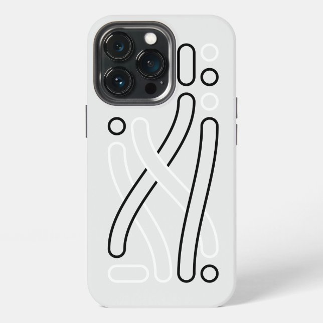Coque iPhone Linienmuster schwarz weiß grau iPhone Hülle (Dos)