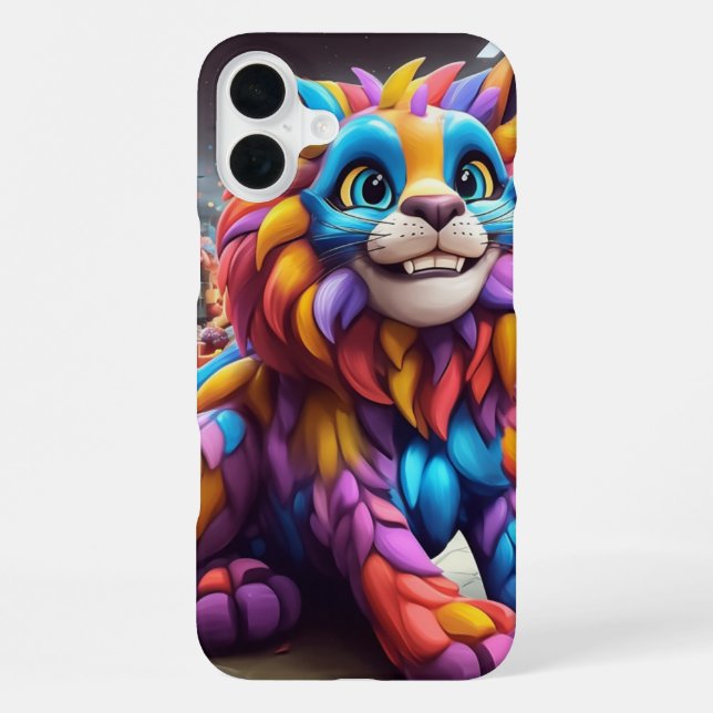 Coque iPhone Lion Coloré (Verso)