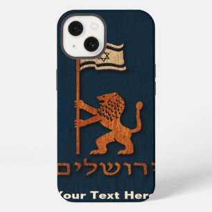 Etui iPhone 13 Lion Du Jour De Jérusalem Avec Drapeau