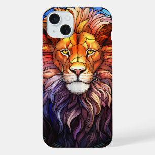 Coque iPhone 15 Plus Lion Majestueux En Verre Tissan