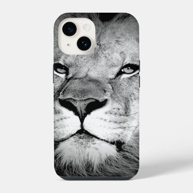 Coque iPhone Lion Noir & Blanc (Verso)