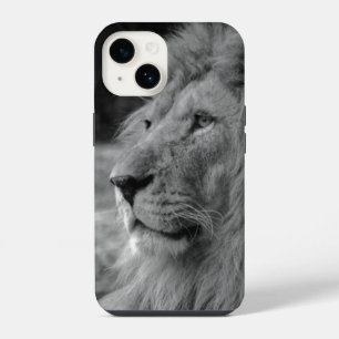 Coque Pour iPhone 14 Lion Noir & Blanc - Animal Sauvage