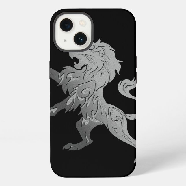 Coque iPhone Lion royal d'argent (Verso)