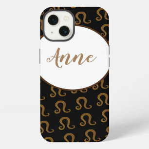 Etui iPhone 13 Lion, Signe Astrologique Zodiacal Doré