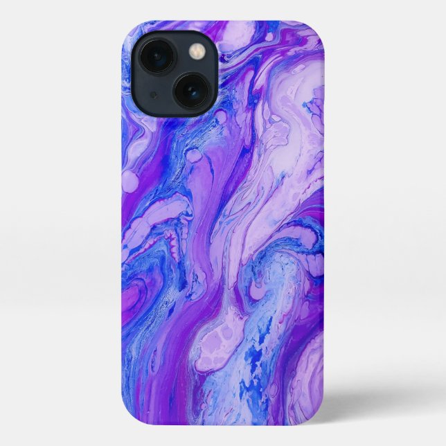 Coque iPhone liquide psychédélique violet (Verso)